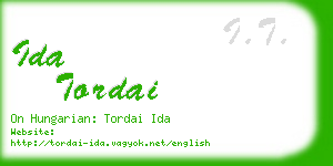 ida tordai business card